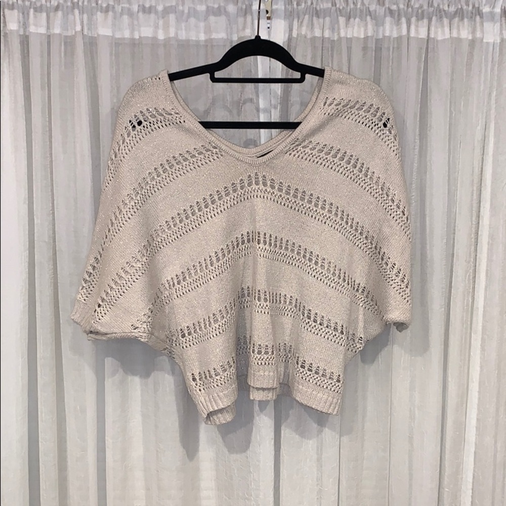 Wide Arm Sweater with silver foil